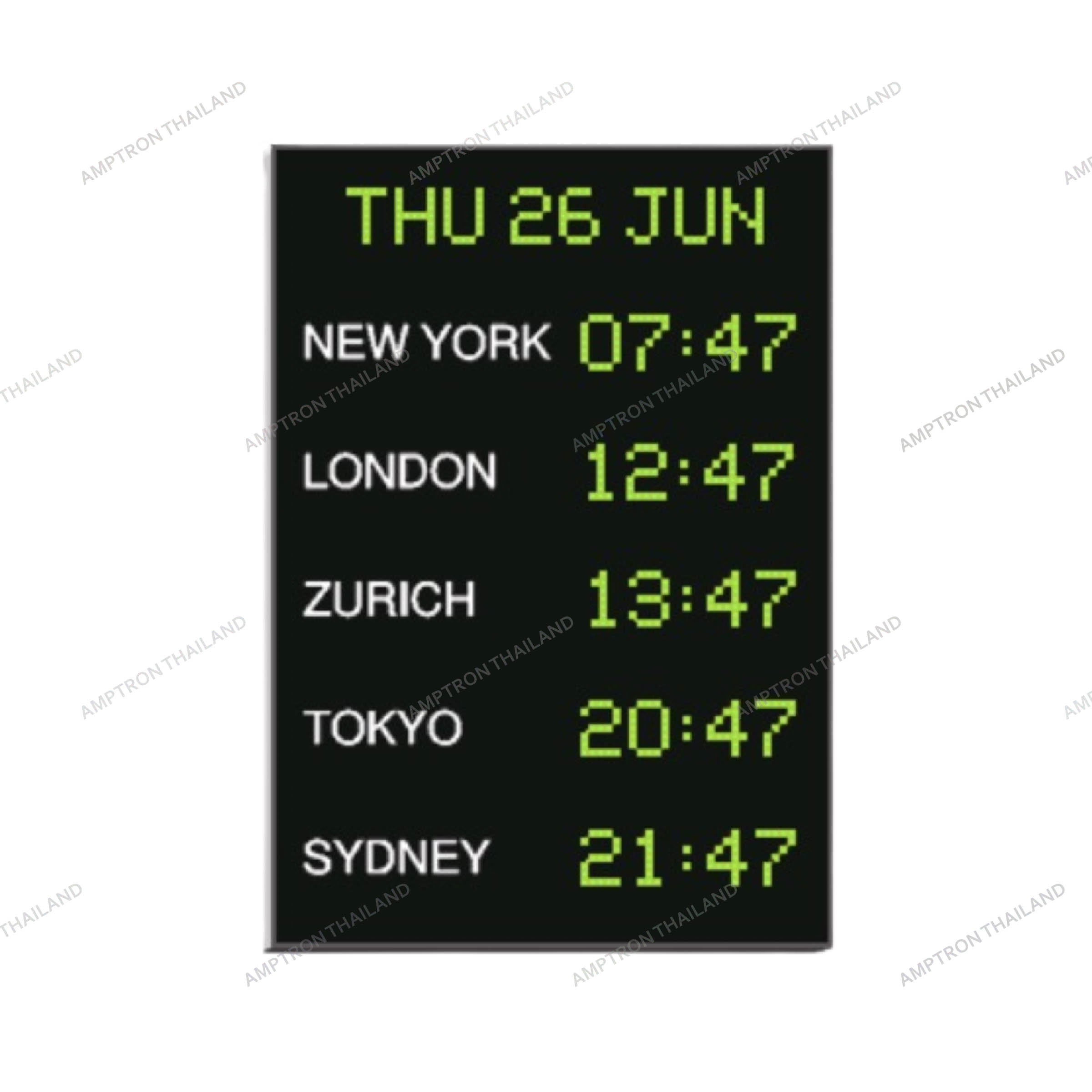 4700N digital world time zone wall clocks with 50mm (2″) digits